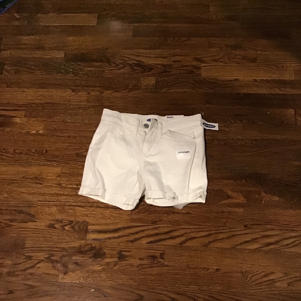 White Jean shorts